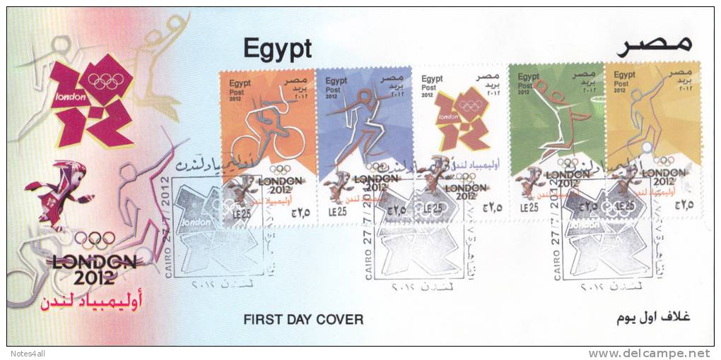 FDC`S EGYPT 2012 UK LONDON OLYMPIC GAMES 2012 LOOK - Covers & Documents