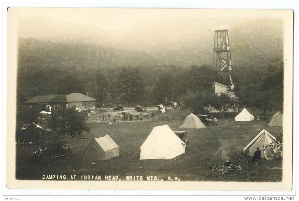 USA, Camping At Indian Head, White Mts., New Hampshire, Unused Real Photo Postcard RPPC [11465] - White Mountains