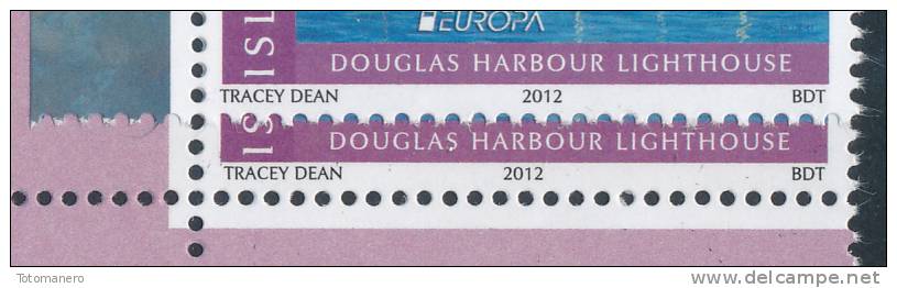 ISLE OF MAN/Insel Man EUROPA 2012 Douglass Harbour, 68p Blue Selvedge, From Sheet Of 10v** - 2012