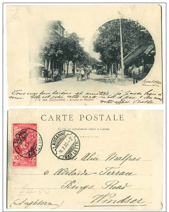 SWITZERLAND 1900 Lausanne RAZOR Cancel 10c UPU JF 603 Avenue D - Lausanne