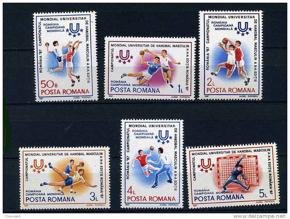Roumanie **  N° 3737 à 3742 -"Romania 87" Championnats Universitaires De Handball - Unused Stamps
