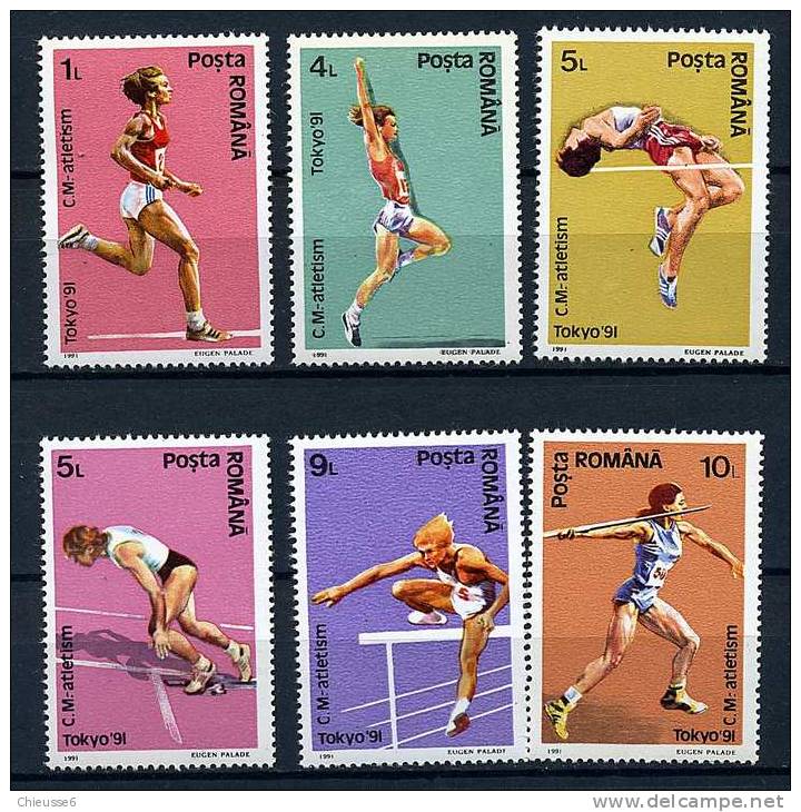 S	Roumanie **  N° 3960 à 3965 - Championnats D'athlétisme à Tokyo - Unused Stamps