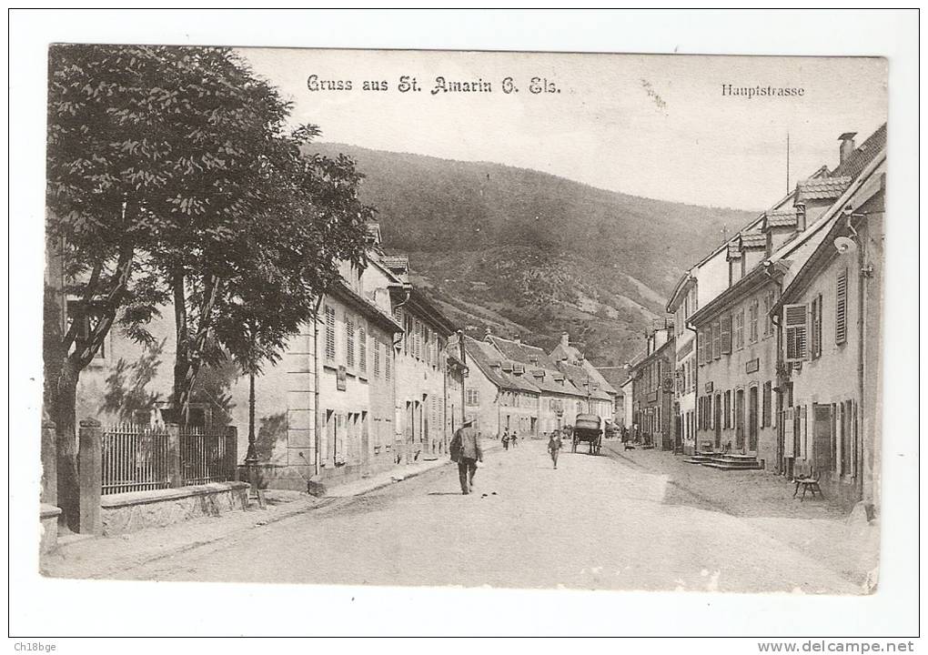 CPA - 68 : Haut Rhin : St Amarin : " Gruss Aus St Amarin"  : Haupstrass : Bonjour De St Amarin : Rue Principale - Saint Amarin