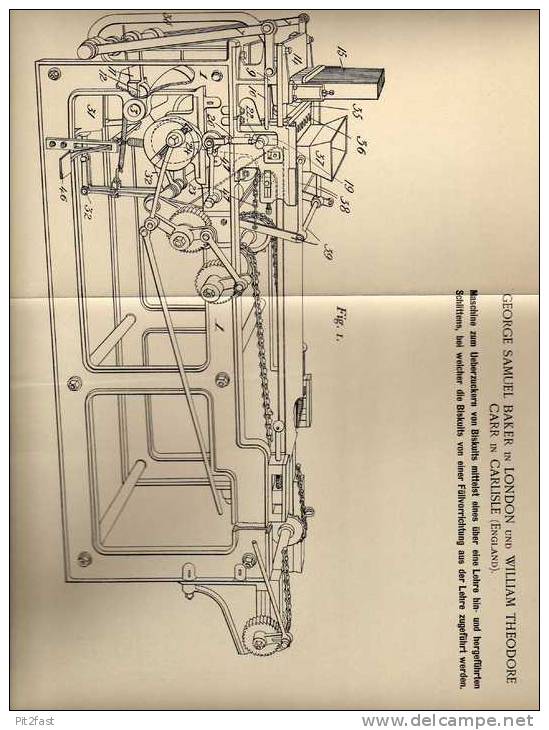 Original Patentschrift - W. Carr In Carlisle Und London , 1900 , Biskuit - Maschine , Biscuit , Conditor , Bäckerei !!! - Tools