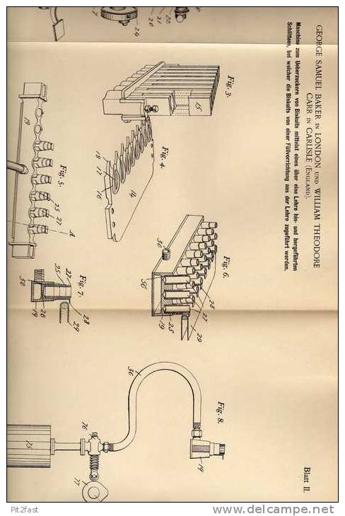 Original Patentschrift - W. Carr In Carlisle Und London , 1900 , Biskuit - Maschine , Biscuit , Conditor , Bäckerei !!! - Tools