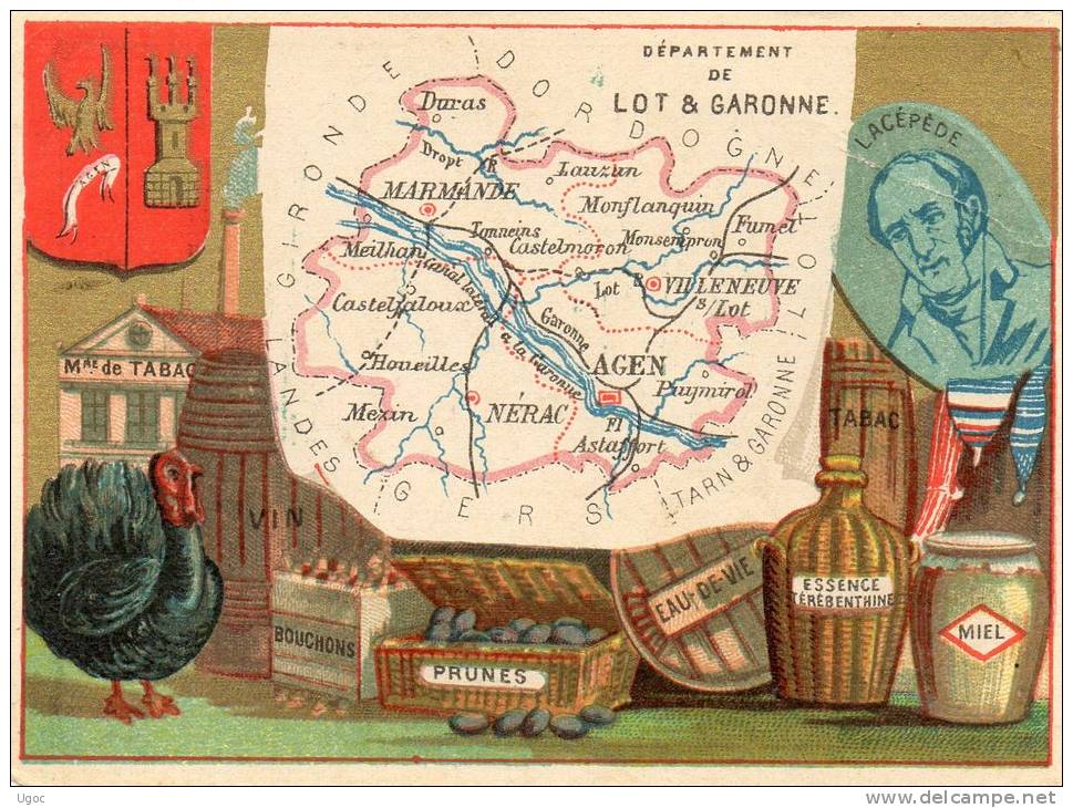 CPA - 47 - Carte Géographique Du Lot Et Garonne - 269 - Autres & Non Classés