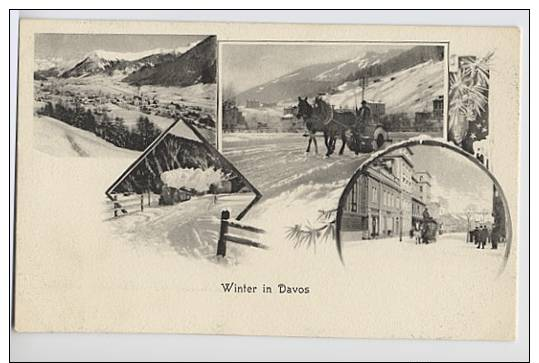 SWITZERLAND  Winter In Davos U/B Postcard Unused - Davos