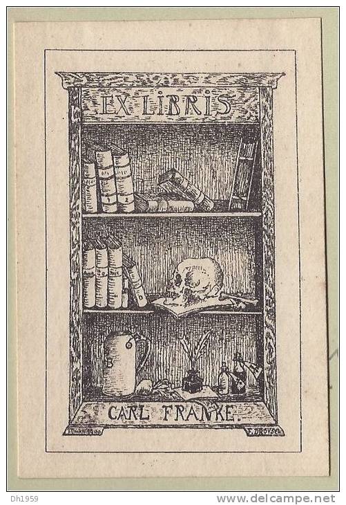 EX LIBRIS BOOKPLATE CARL FRANKE 1900 DROYSEN LIVRE LECTURE BOOK BUCH - Exlibris