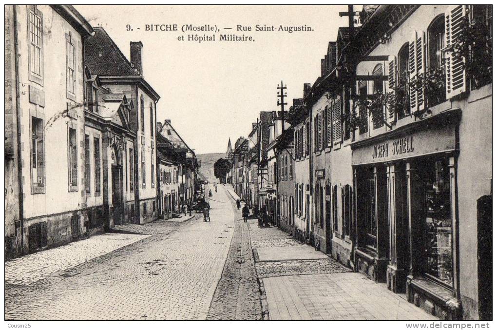57 BITCHE - Rue Saint Augustin Et Hôpital Militaire - Bitche