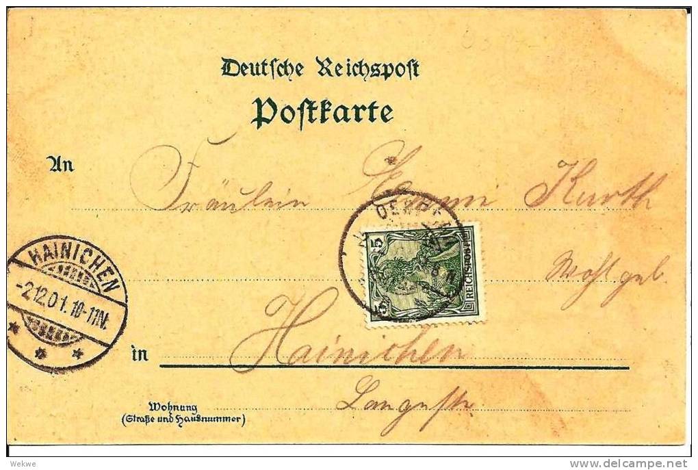 S010 / Gruss Aus-Litho Mit Stadtansicht 1901 - Oederan