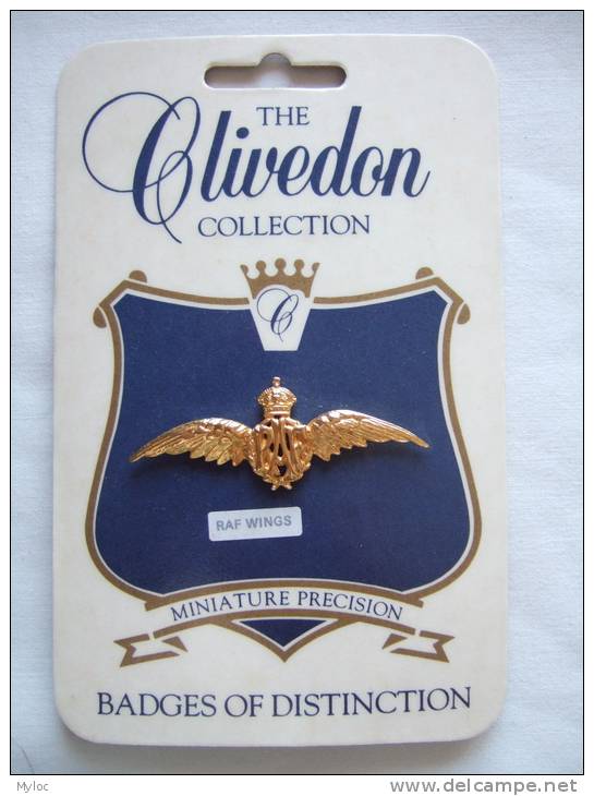 Clivedon Collection. Insigne Pin Badge. Raf Wings. 60 Mm. - Aviones