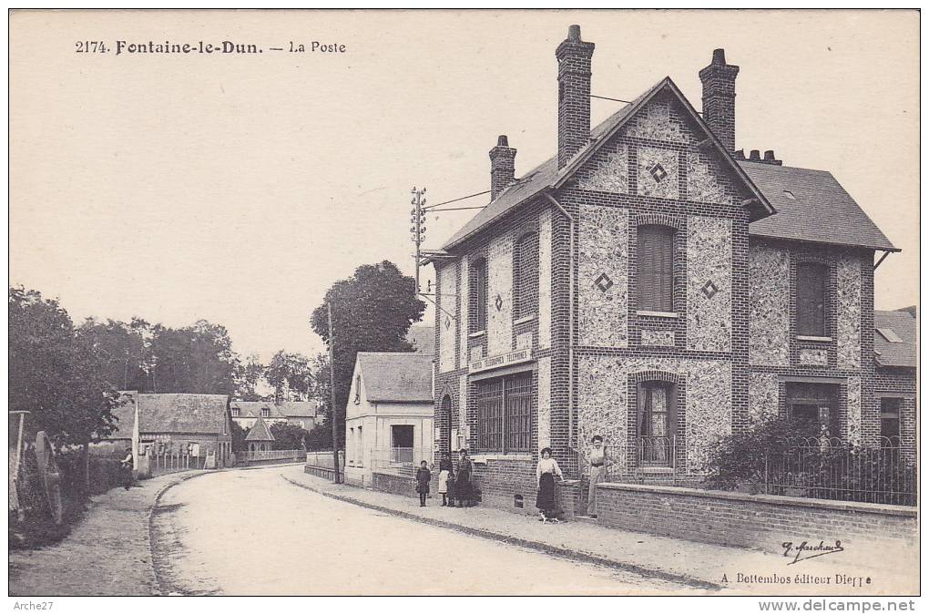 CPA - 76 - FONTAINE  LE DUN - La Poste - 2174 - Fontaine Le Dun