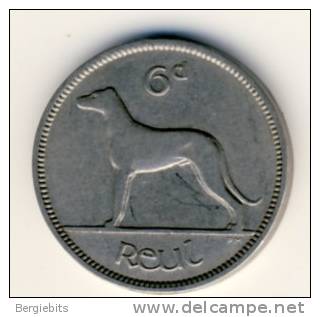 1928  Ireland 6 Pence Coin In Nice Condition "DOG" - Ireland