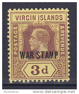 British Virgin Islands 1917 Mi. 45y     3 P King George V. Overprinted WAR STAMP, MH* - British Virgin Islands