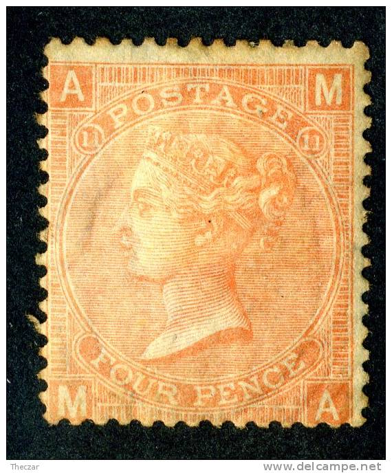 1869 GB  Sc43 Cat.$525.+ / SG#94 GBP 500. Plate 11+ Part Gum- (181 ) - Unused Stamps