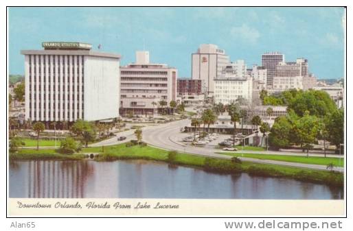 Orlando FL Florida, Downtown View From Lake Lucerne, C1970s Vintage Postcard - Orlando