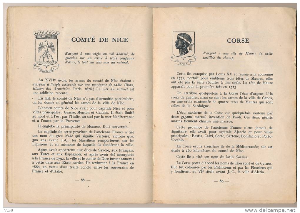Notice Historique sur les Blasons des Anciennes Provinces de France de Jacques Meurgey (1941), 94 pages...