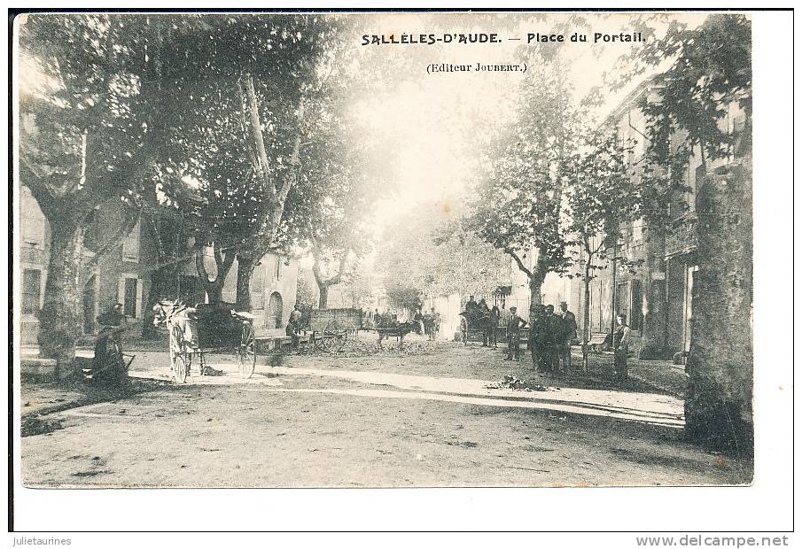 Sallèles Daude Place Du Portail Cpa Bon état - Salleles D'Aude