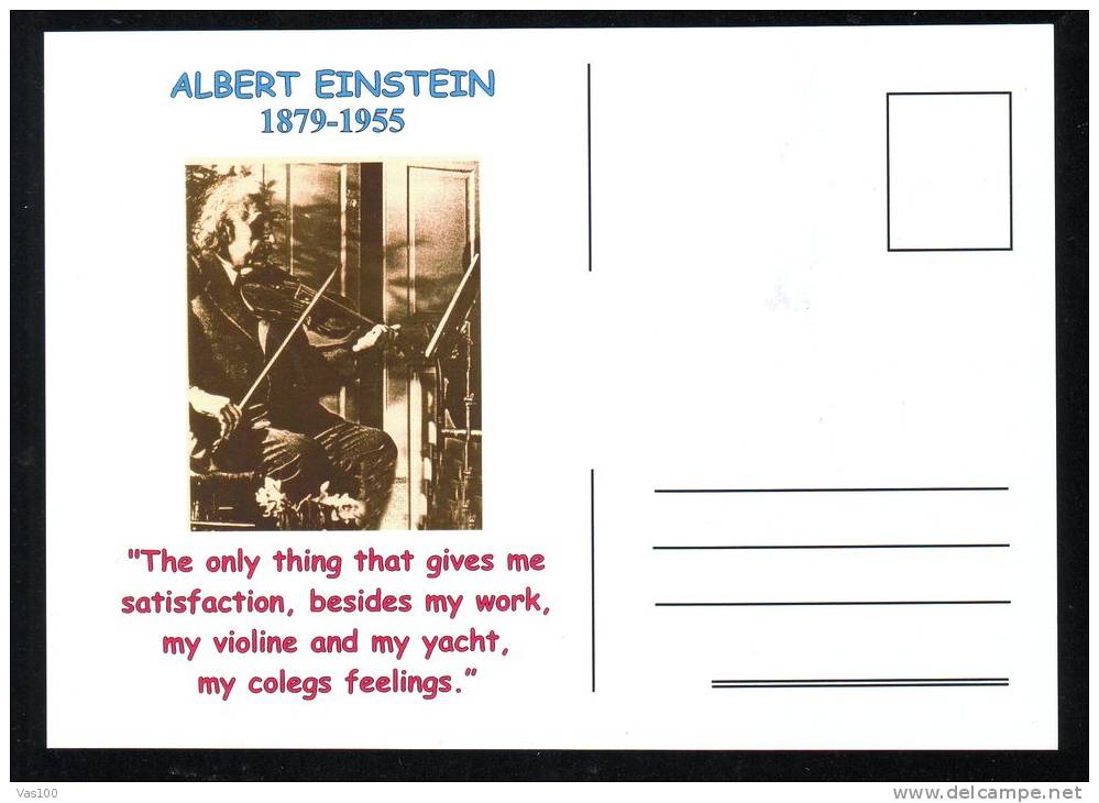 ALBERT EINSTEIN,PRIX NOBEL,POST CARD UNUSED ROMANIA. - Nobelprijs