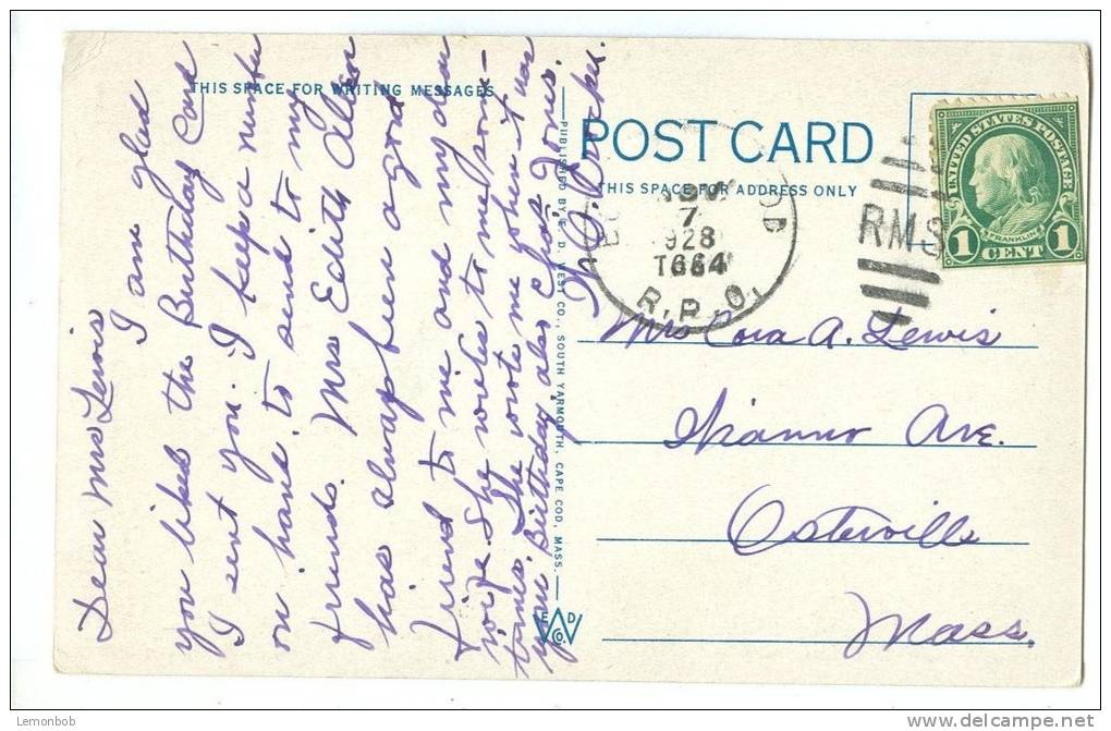 USA, The Peace Of Cape Cod, 1928 Used Postcard [11510] - Cape Cod