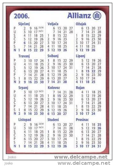 ALLIANZ INSURANCE ( Croatia Small Calendar ) Assurance Seguro Versicherung Assicurazione Verzekering Petit Calendrier - Small : 2001-...