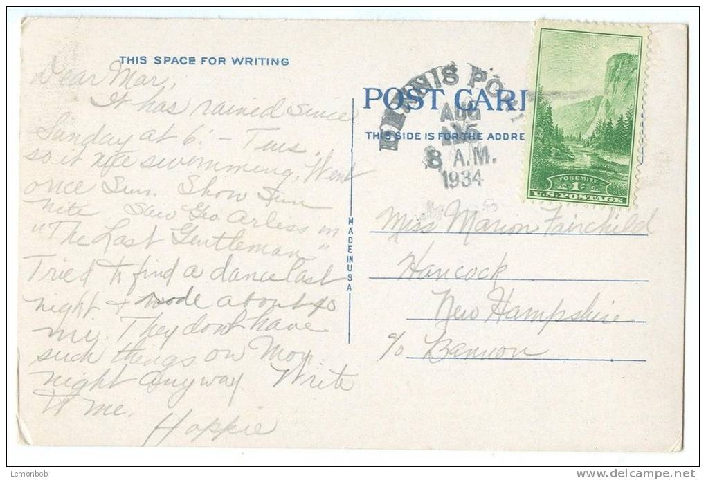 USA, Cape Cod Sand Dunes, Cape Cod, Mass, 1934 Used Postcard [11526] - Cape Cod