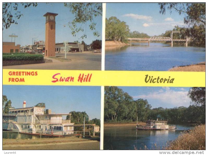 (536) Australia - VIC - Swan Hill With Paddle Boat + Clock - Swan Hill