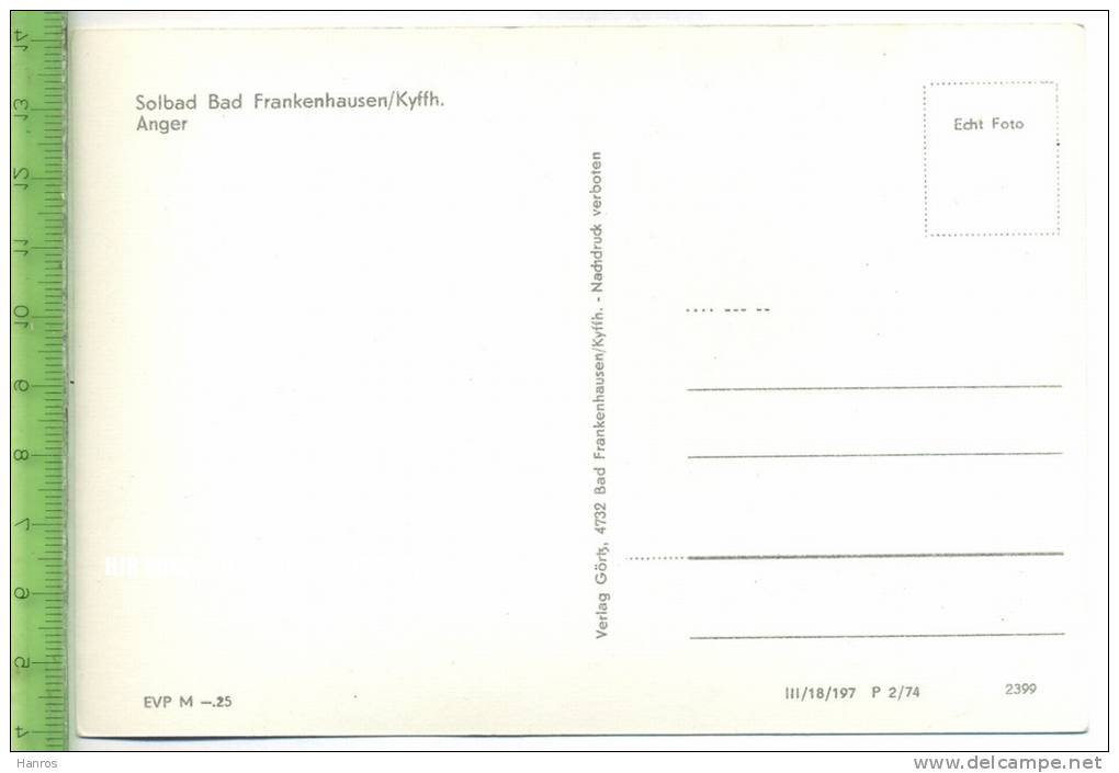 „Solbad Bad Frankenhausen/Kyffh. Anger“ Um 1970/1980, Ungebrauchte Karte - Bad Frankenhausen