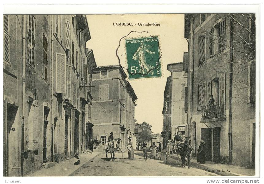 Carte Postale Ancienne Lambesc - Grande Rue - Lambesc