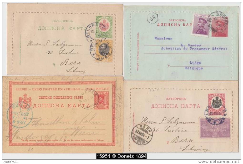15951 Serbie Lot De 13 Entiers Postaux 1891-1904 Postal Stationery Oblitérés Used - Serbie
