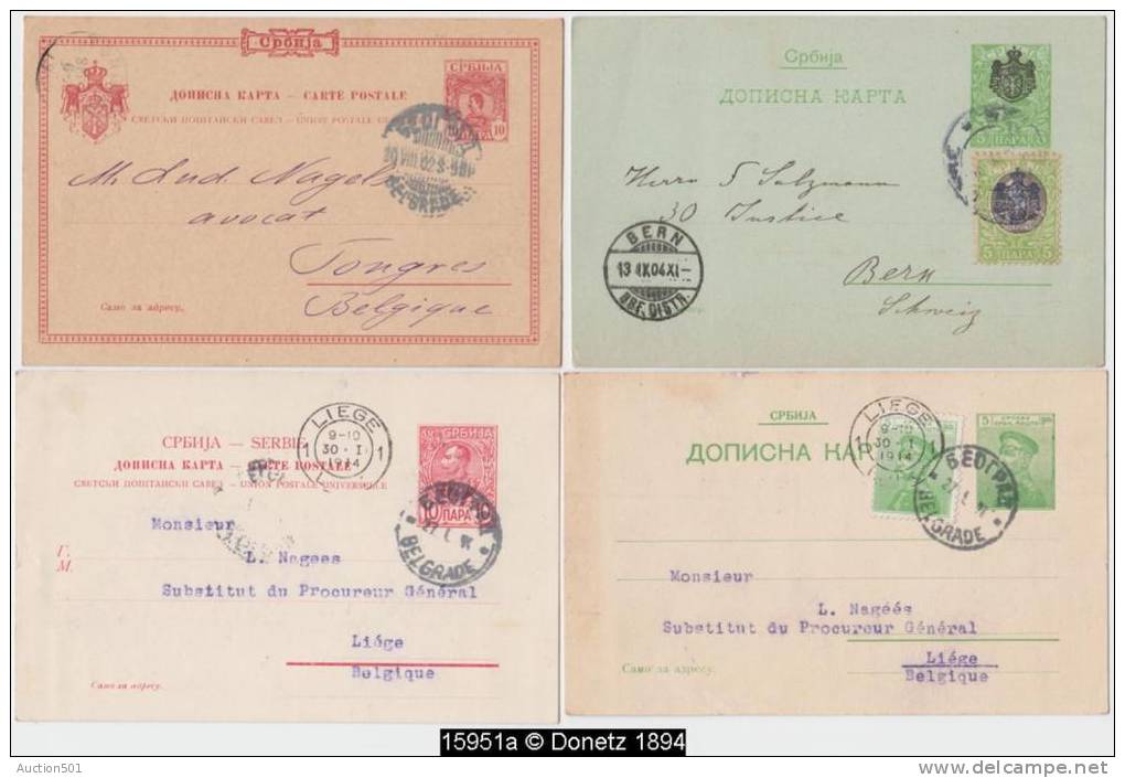 15951 Serbie Lot De 13 Entiers Postaux 1891-1904 Postal Stationery Oblitérés Used - Serbie