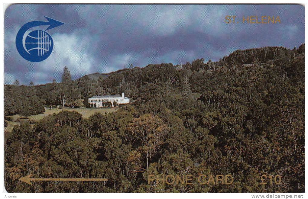ST.HELENA ISL.(GPT) - Plantation House, First Issue 10 Pounds, Tirage 3600, CN : 1CSHD, Used - Isla Santa Helena