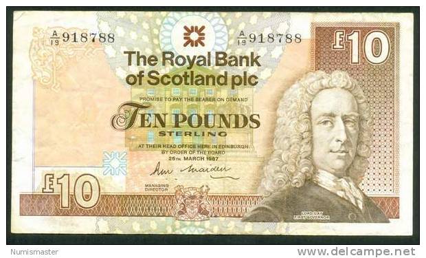 SCOTLAND , 10 POUNDS 26.3.1987 . P-348 - 10 Ponden