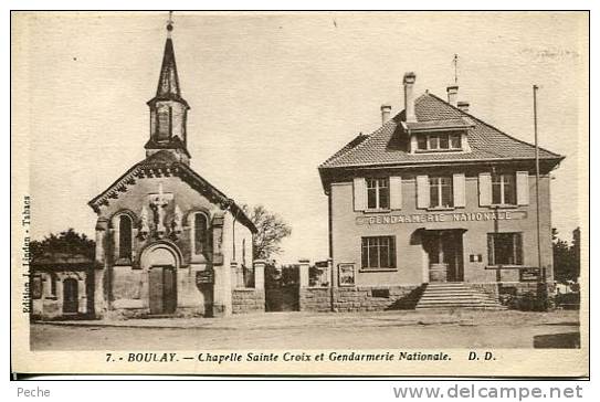 N°23388 -cpa Boulay -chapelle Sainte Croix Et Gendarmerie Nationale- - Boulay Moselle
