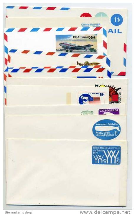 USA - 11VARIOUS PRE PAID ENVELOPES - V6223 - 1961-80