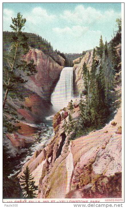 Yellowstone Park - Great Falls  1909   Us-009 - Yellowstone