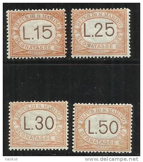 SAN MARINO 1927 - 1928 SEGNATASSE VALORI COMPLEMENTARI SERIE COMPLETA MNH BEN CENTRATO - Timbres-taxe