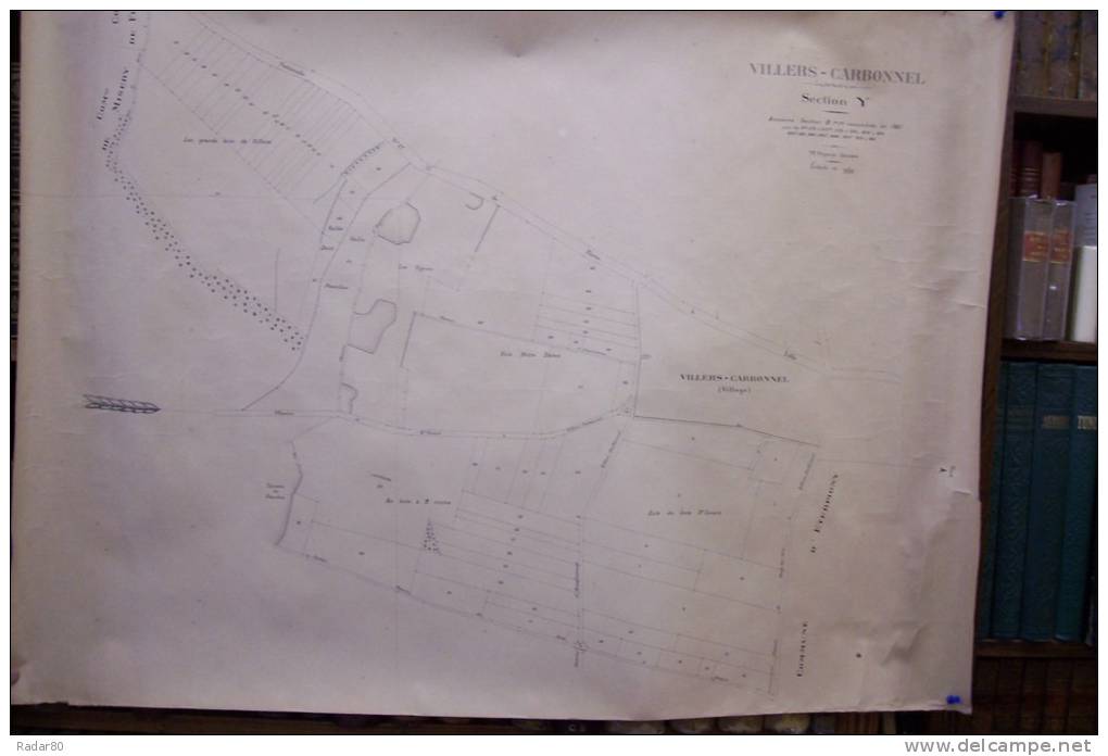 VILLERS-CARBONNEL.(somme) Section Y.ancienne Section B 1ère Feuille,remembrée En 1921.Mr RIGAUX Géomètre. - Topographische Karten