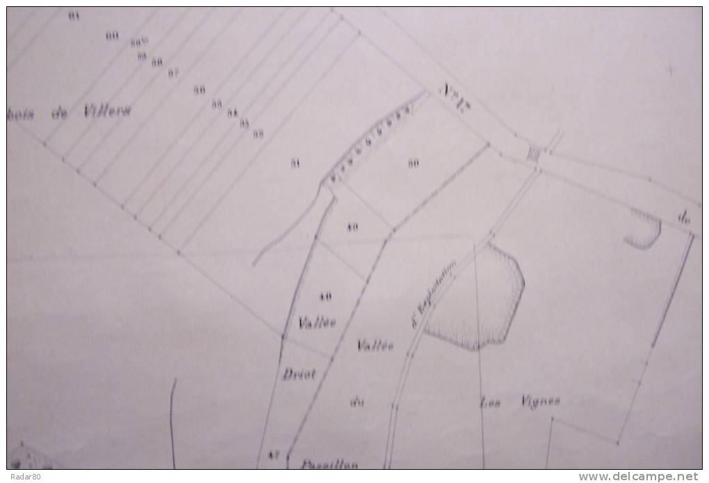 VILLERS-CARBONNEL.(somme) Section Y.ancienne Section B 1ère Feuille,remembrée En 1921.Mr RIGAUX Géomètre. - Topographical Maps