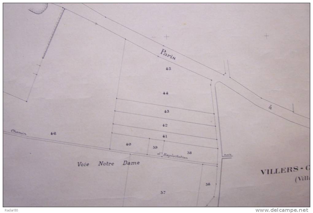 VILLERS-CARBONNEL.(somme) Section Y.ancienne Section B 1ère Feuille,remembrée En 1921.Mr RIGAUX Géomètre. - Topographical Maps