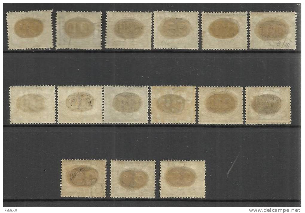 SAN MARINO 1931 SEGNATASSE DUE TASSE TAXE MASCHERINE SOPRASTAMPATI OVERPRINTED SERIE COMPLETA SET MNH VARIETA´ VARIETY - Timbres-taxe