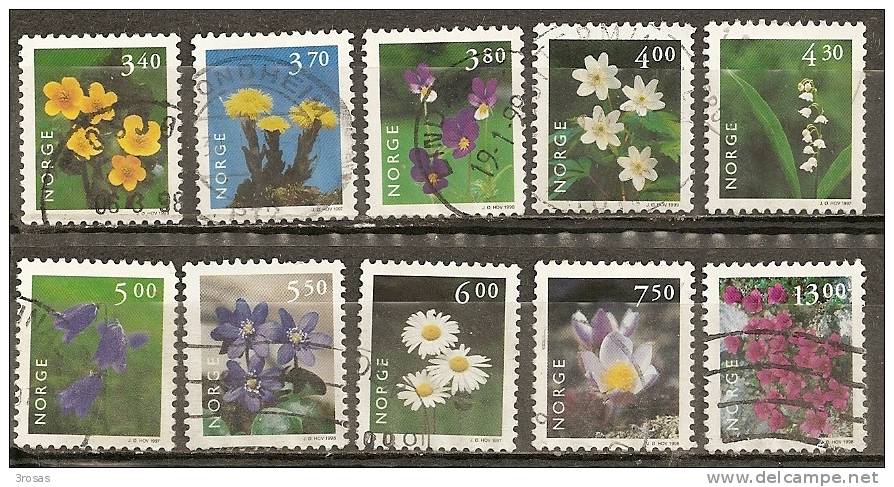 Norvege Norway 1997/8 Fleurs Flowers Obl - Used Stamps