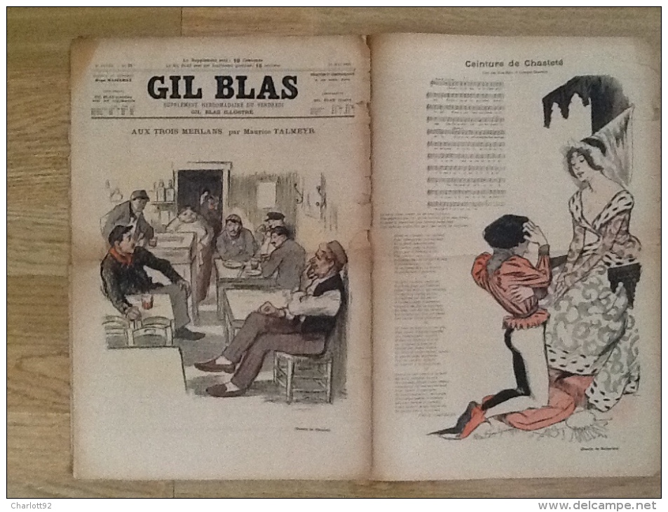 GIL BLAS ORIGINAL  AUX TROIS MERLANS PAR MAURICE TALMEYR - Revues Anciennes - Avant 1900