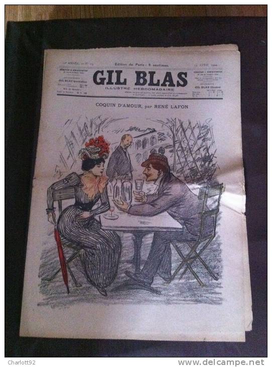 GIL BLAS ORIGINAL  COQUIN D'AMOUR PAR RENE LAFON - Revues Anciennes - Avant 1900