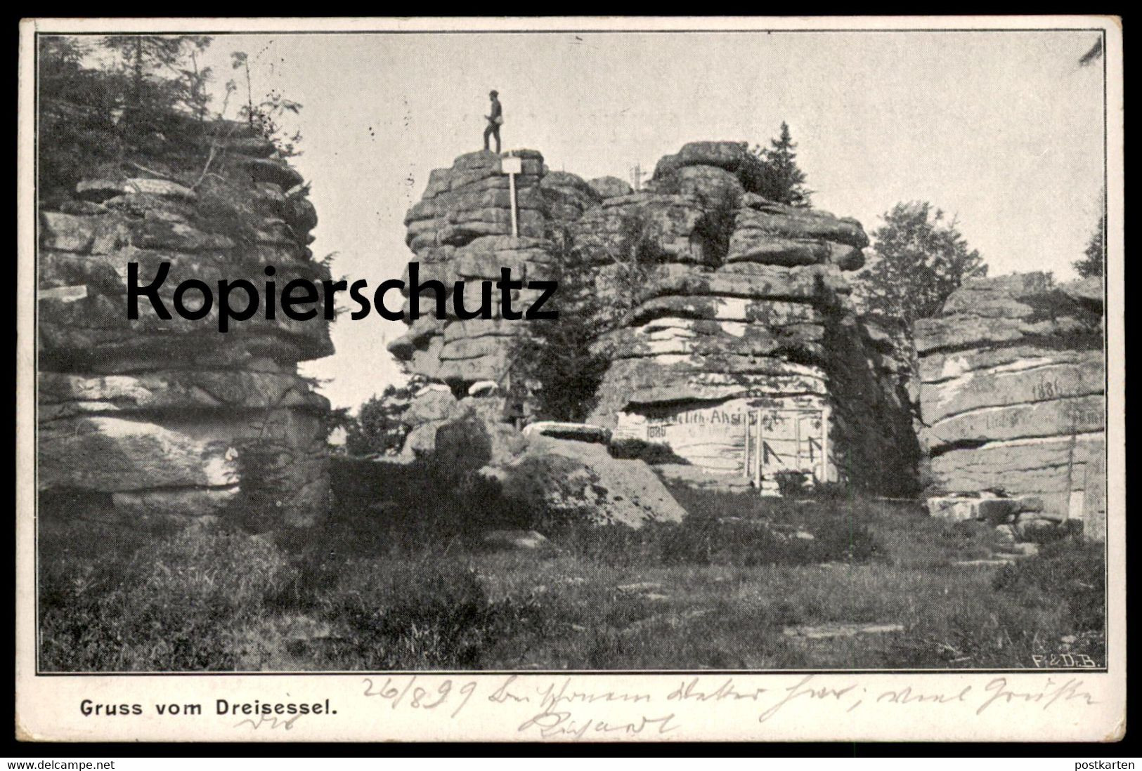 ALTE POSTKARTE GRUSS VOM DREISESSEL 1899 BEI HAIDMÜHLE NEUREICHENAU Berg Dreisesselberg Nove Udoli Mountain Postcard Cpa - Freyung