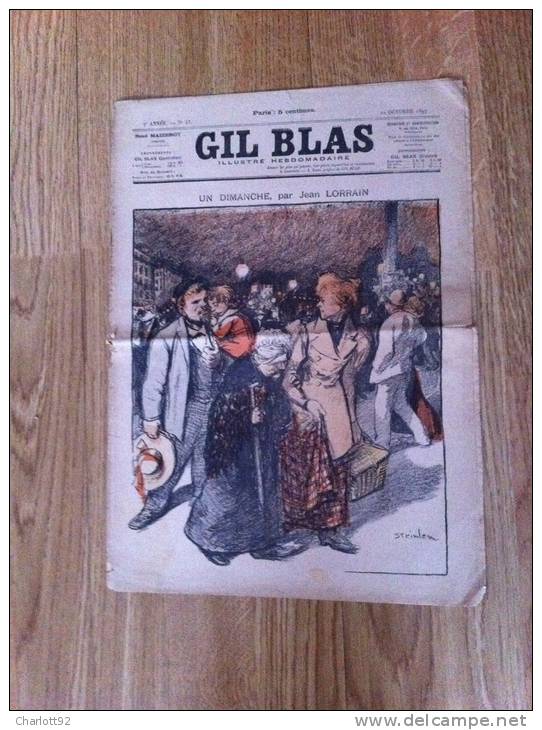GIL BLAS ORIGINAL UN DIMANCHE PAR JEAN LORRAIN - Revues Anciennes - Avant 1900