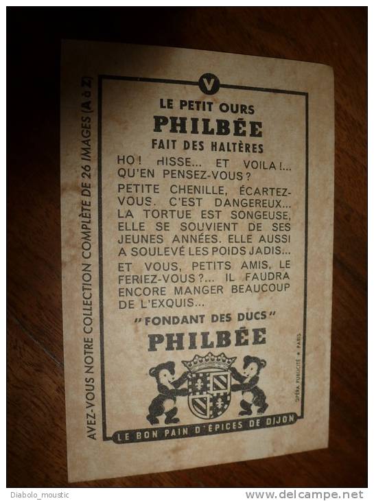 Le Petit Ours Philbée Fait Des HALTERES  (Le Bon Pain D´épice De Dijon) - Autres & Non Classés