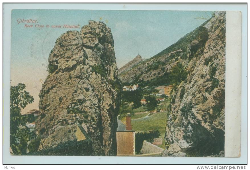 GIBILTERRA 10/01/1910 GIBRALTAR ROCK CLOSE TO NAVAL HOSPITAL SAVONA ITALY - Gibilterra