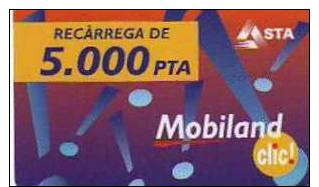 MOBILAND .Recarrega De 5000 PTA . 01/04/2004 . - Andorre