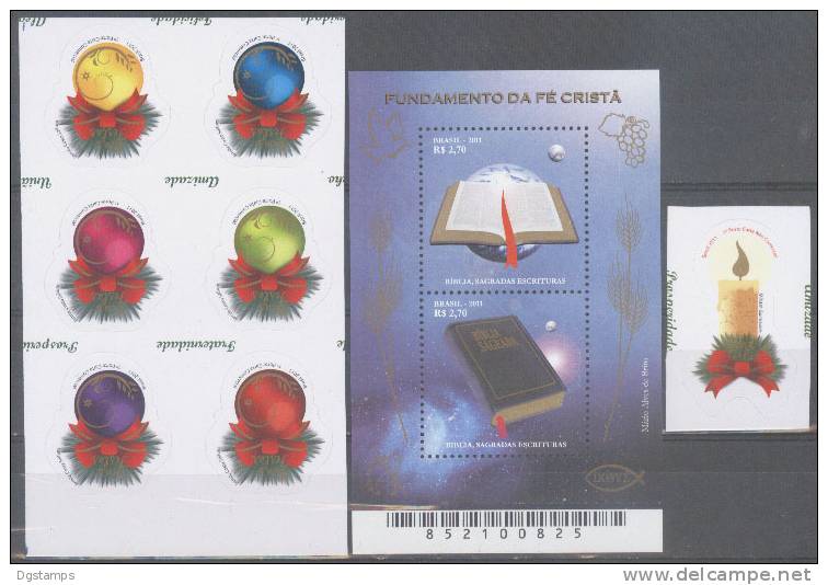 Brasil 2011**Navidad. Adornos Navideños, Vela Encendida, Biblia, Sagradas Escrituras. - Gebraucht